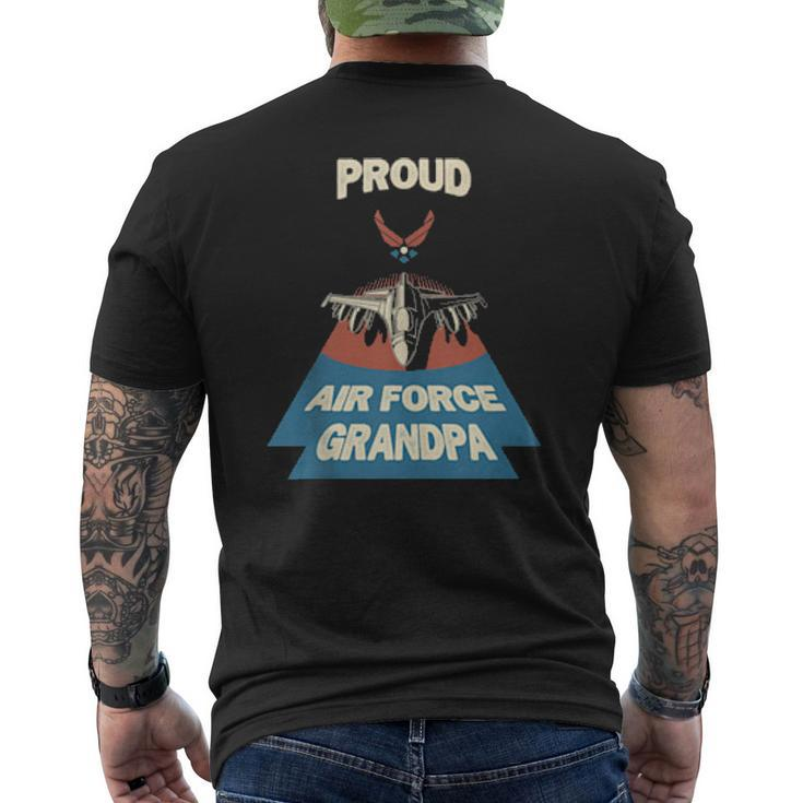 Proud Air Force Grandpa Vintage Military Family Veterans Mens Back Print T-shirt