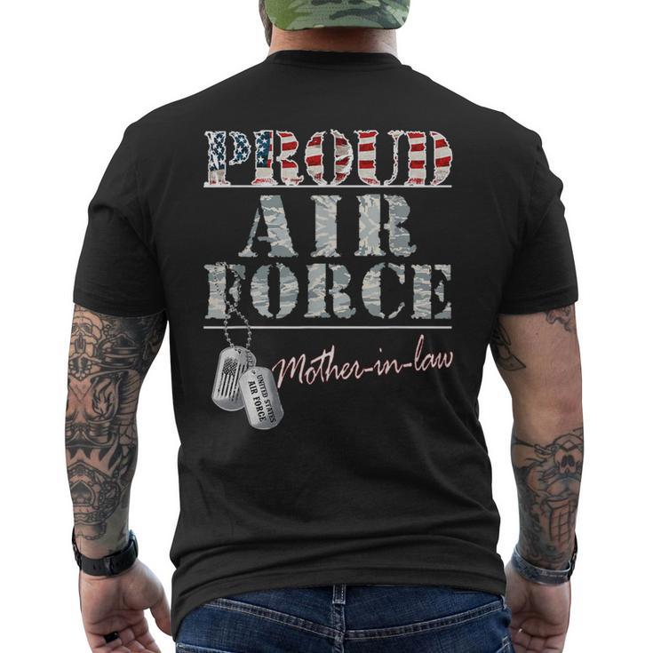 Proud Air Force Motherinlaw American Veteran Military Men's T-shirt Back Print