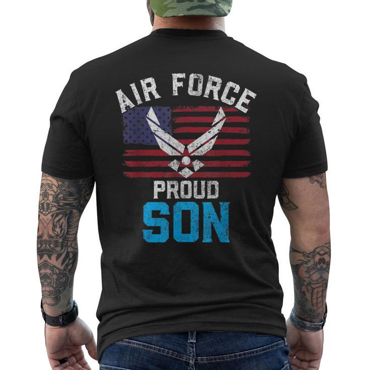 Proud Air Force Son American Flag Veteran Men's T-shirt Back Print