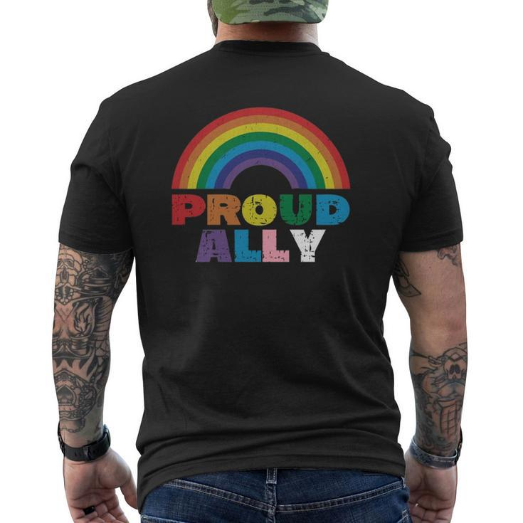 Proud Ally Lgbt Rainbow Gay Pride Month Mens Back Print T-shirt