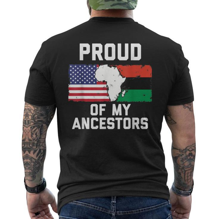 Proud Of My Ancestors American Flag And Pan-African Flag Men's T-shirt Back Print