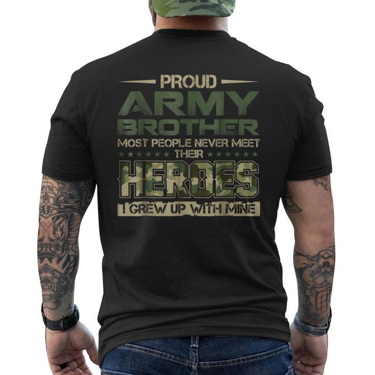 Proud Army Brother Patriotic Military Veteran Men's T-shirt Back Print
