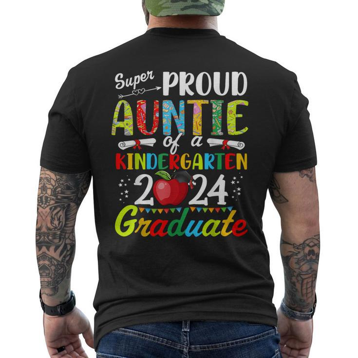 Proud Auntie Of Kindergarten Graduate 2024 Graduation Auntie Men's T-shirt Back Print