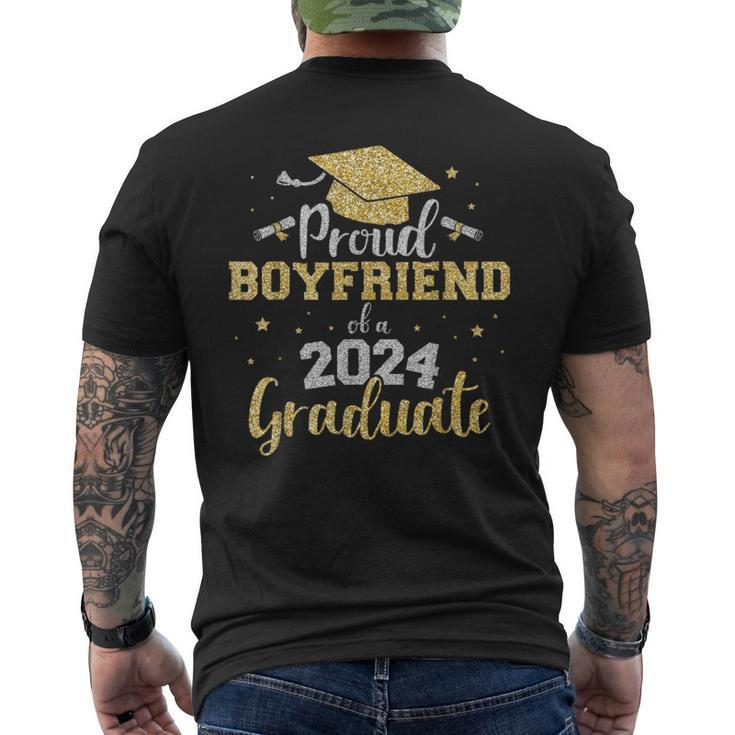 Proud Boyfriend Of Class Of 2024 Graduate Senior Graduation Men's T-shirt Back Print