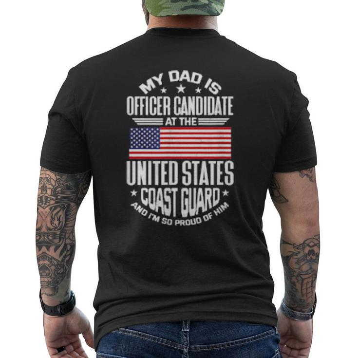 Proud Of My Coast Guard Officer Candidate Dad Mens Back Print T-shirt