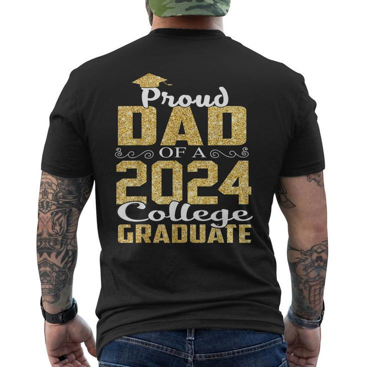 Proud Dad Of 2024 Graduate College Graduation Men's T-shirt Back Print
