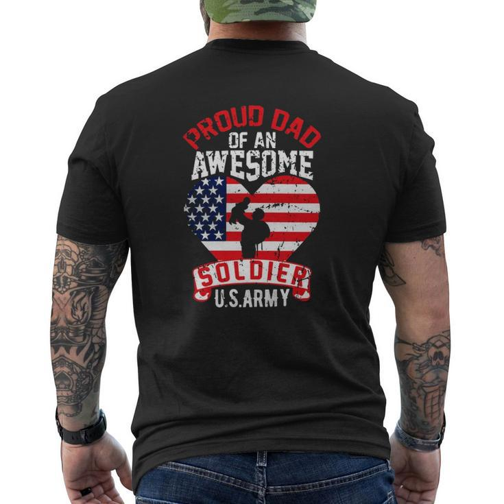 Proud Dad Of An Awesome Soldier Us Army Mens Back Print T-shirt
