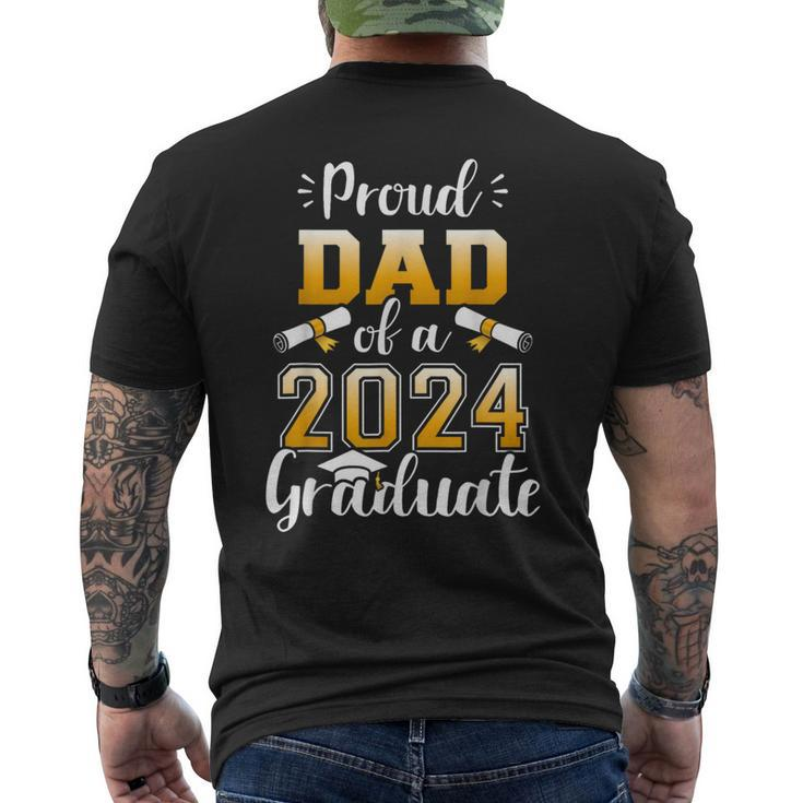 Proud Dad Of A Class Of 2024 Graduate Senior Graduation 2024 Men's T-shirt Back Print
