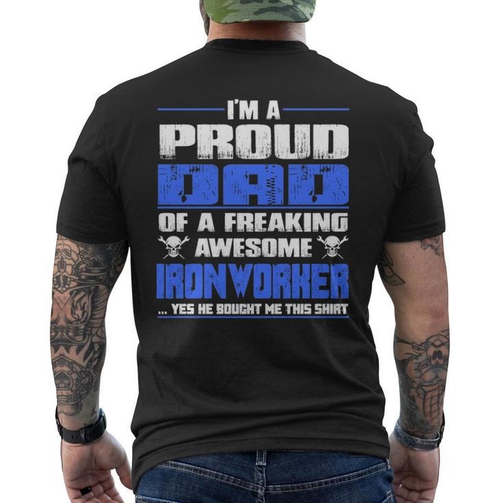 Proud Dad Of A Freaking Awesome Ironworker Men's T-shirt Back Print