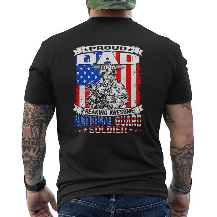 Proud Dad Of A National Guard Soldier Military Father Mens Back Print T-shirt