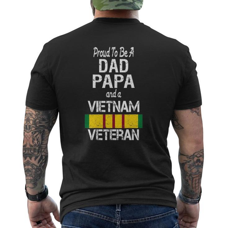 Proud Dad Papa Vietnam Veteran Vintage Vet Tee Mens Back Print T-shirt