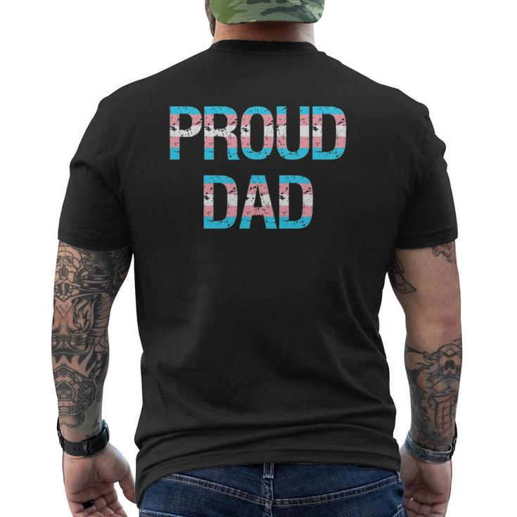 Proud Dad Transgender Trans Pride Flag Lgbt Fathers Day Mens Back Print T-shirt
