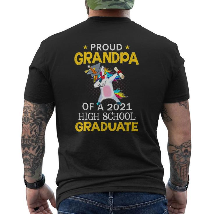 Proud Grandpa Of A 2021 High School Graduate Unicorn Mens Back Print T-shirt