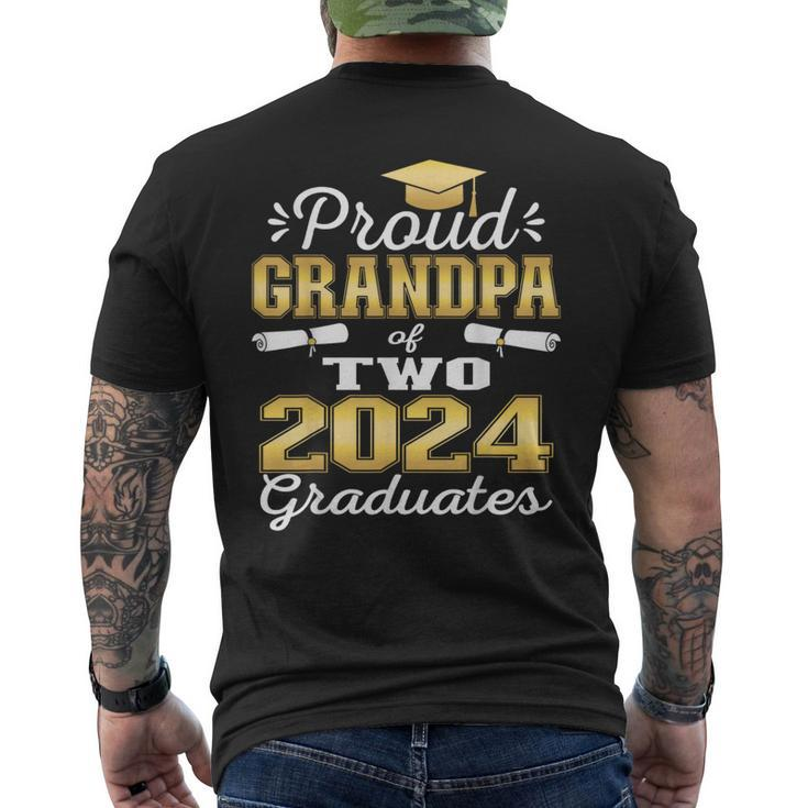 Proud Grandpa Of Two 2024 Graduate Class 2024 Graduation Men's T-shirt Back Print