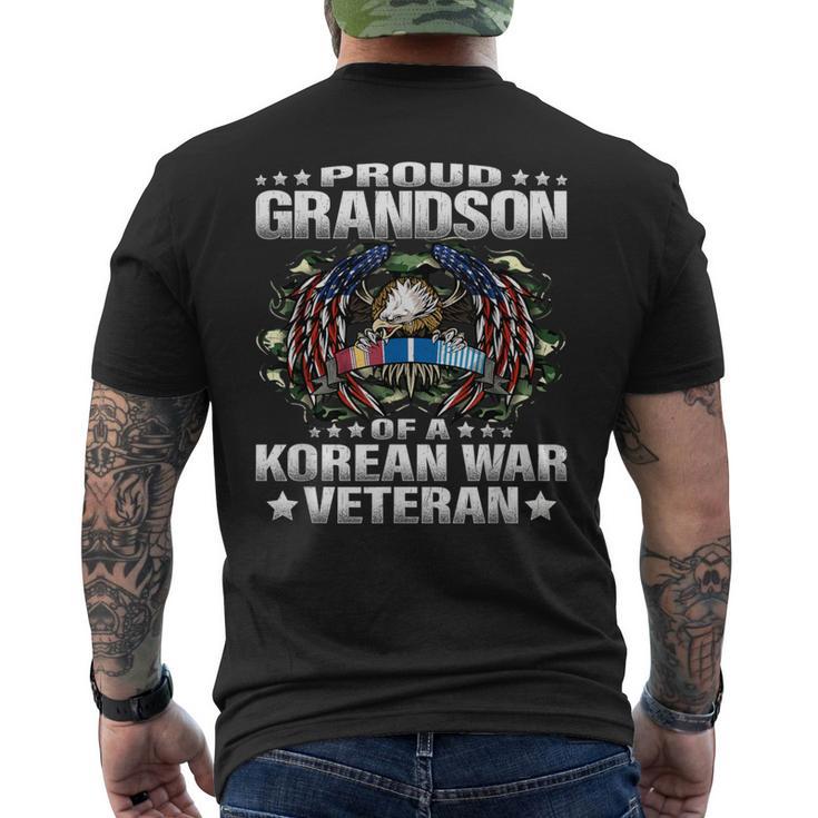 Proud Grandson Of A Korean War Veteran Military Vets Family Men's T-shirt Back Print