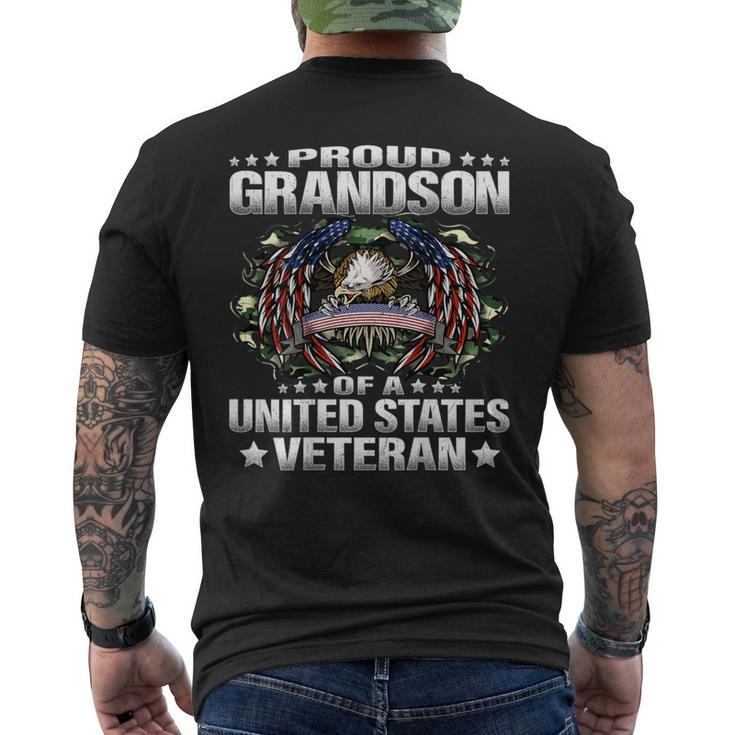 Proud Grandson Of A United States Veteran Military Family Men's T-shirt Back Print