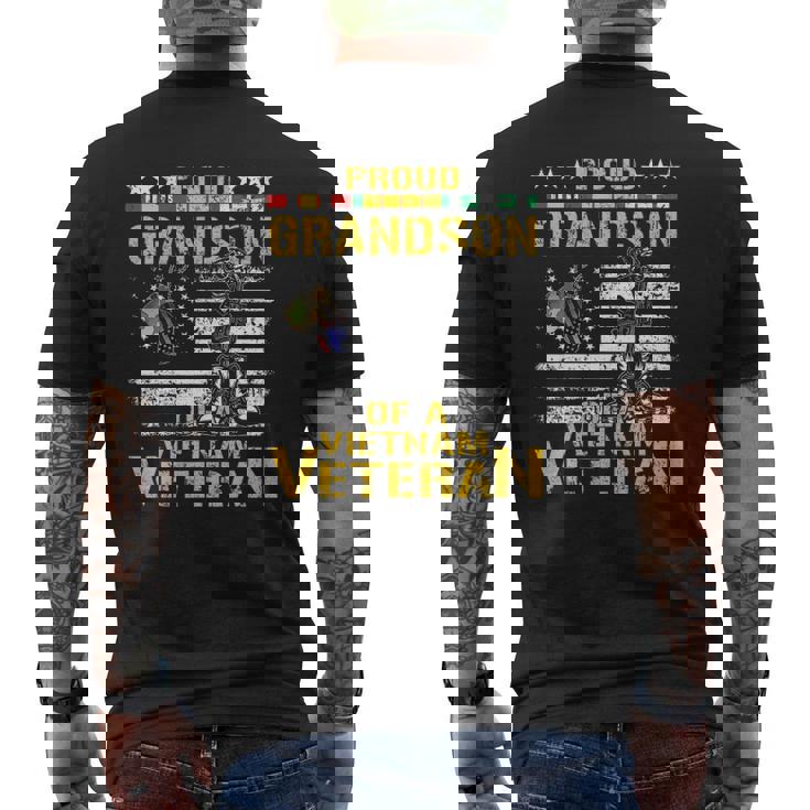 Proud Grandson Of A Vietnam Veteran Vietnam War Vet Mens Back Print T-shirt