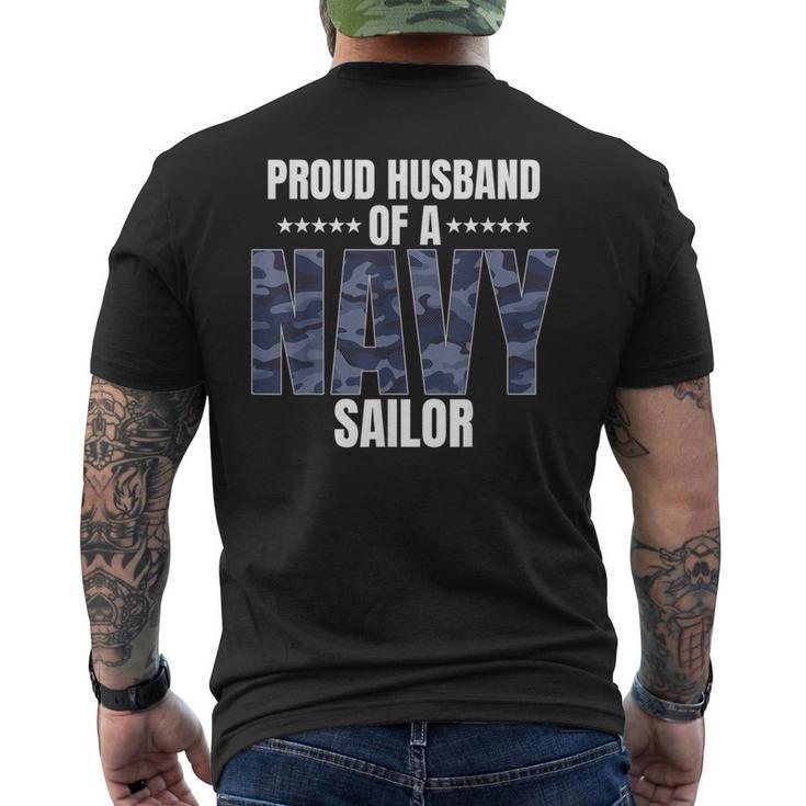 Proud Husband Of A Navy Sailor Veteran Day Men's T-shirt Back Print