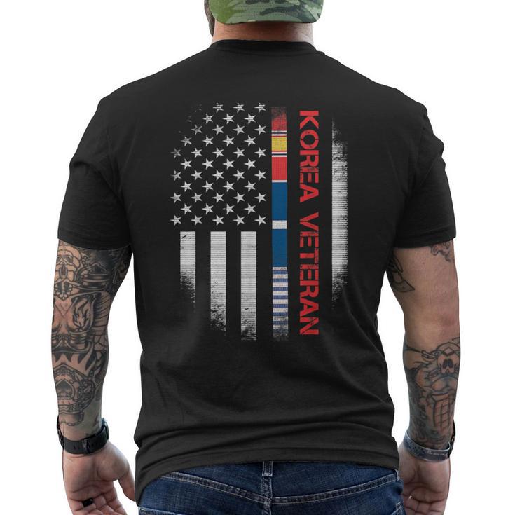 Proud Korea Veteran Us Flag T Korean War Military Men's T-shirt Back Print