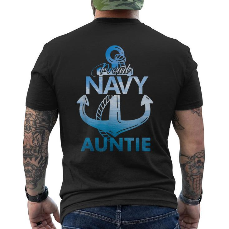 Proud Navy Auntie Lover Veterans Day Men's T-shirt Back Print