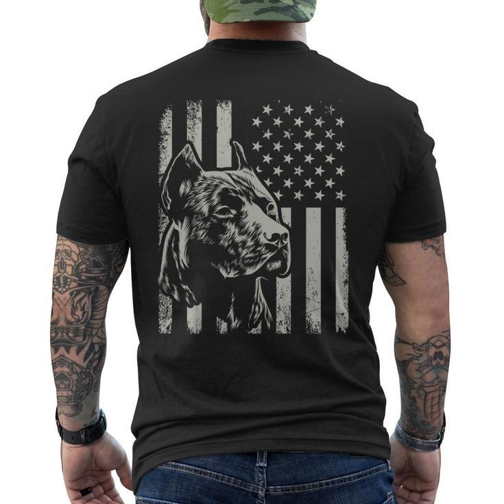 Proud Patriotic Pit Bull Owner Lover American Flag Men's T-shirt Back Print