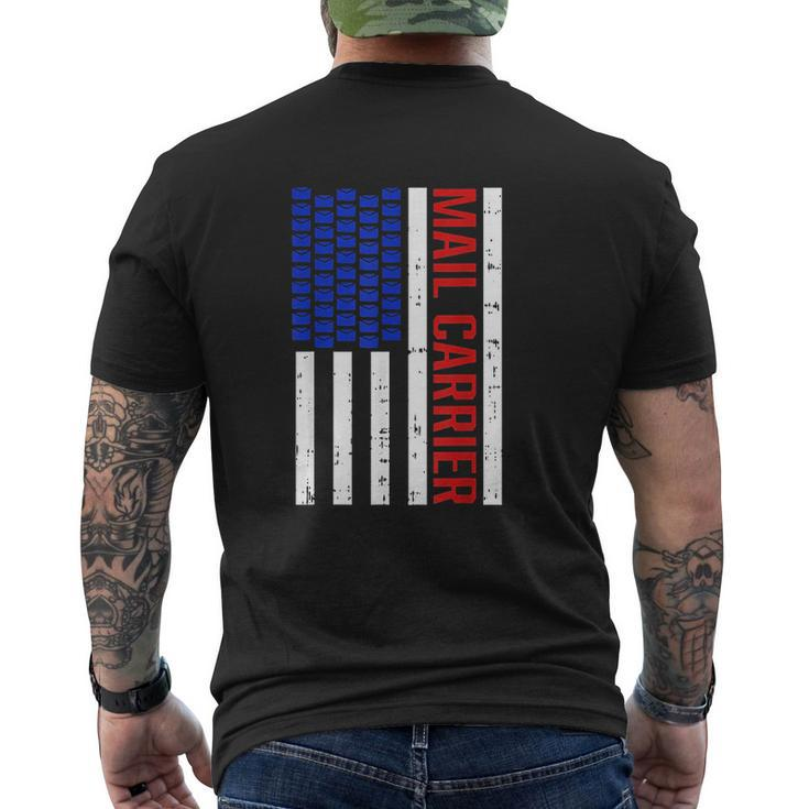 Proud Patriotic Postal Worker American Flag Us Postal Worker V2 Mens Back Print T-shirt