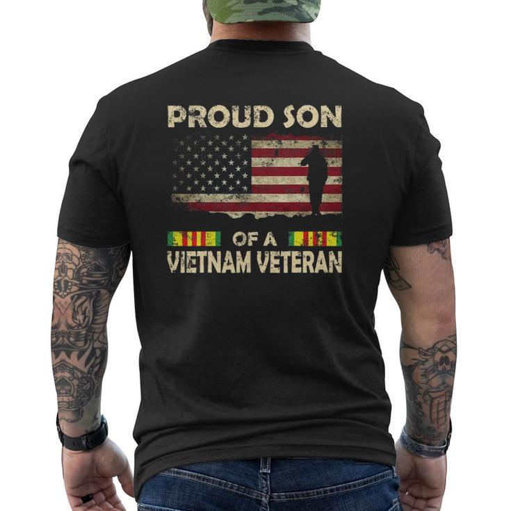 Proud Son Of Vietnam Veteran Tee American Flag Mens Back Print T-shirt