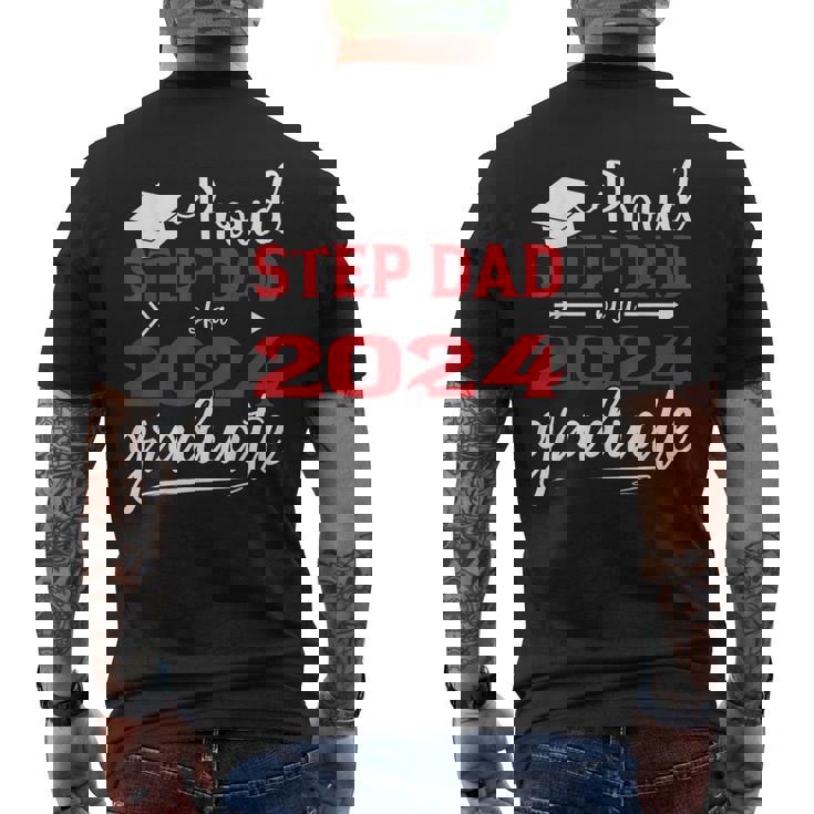 Proud Step Dad Of A Class Of 2024 Graduate Graduation Men's T-shirt Back Print