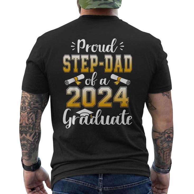 Proud Step Dad Of A Class Of 2024 Graduate Senior Graduation Men's T-shirt Back Print