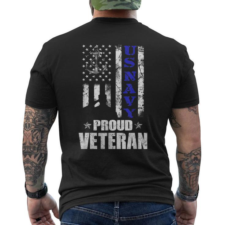 Proud Veteran Us Navy Patriotic Veteran Father's Day Men's T-shirt Back Print