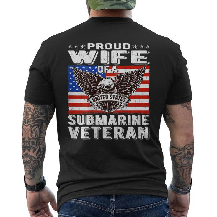Proud Wife Of Us Submarine Veteran Patriotic Military Spouse V2 Mens Back Print T-shirt