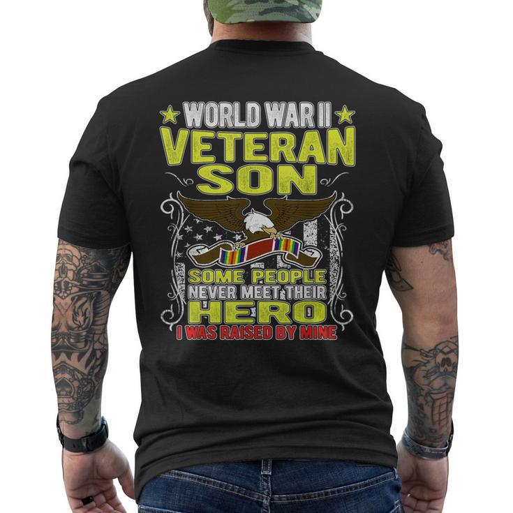 Proud World War 2 Veteran Son Military Ww 2 Veterans Family Men's T-shirt Back Print