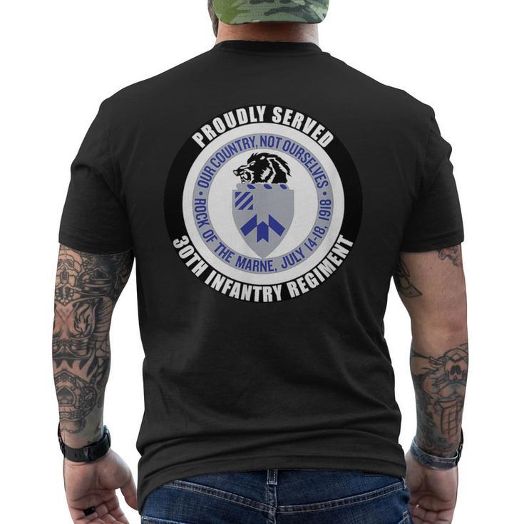 Proudly Served 30Th Infantry Regiment Army Veteran Military Men's T-shirt Back Print