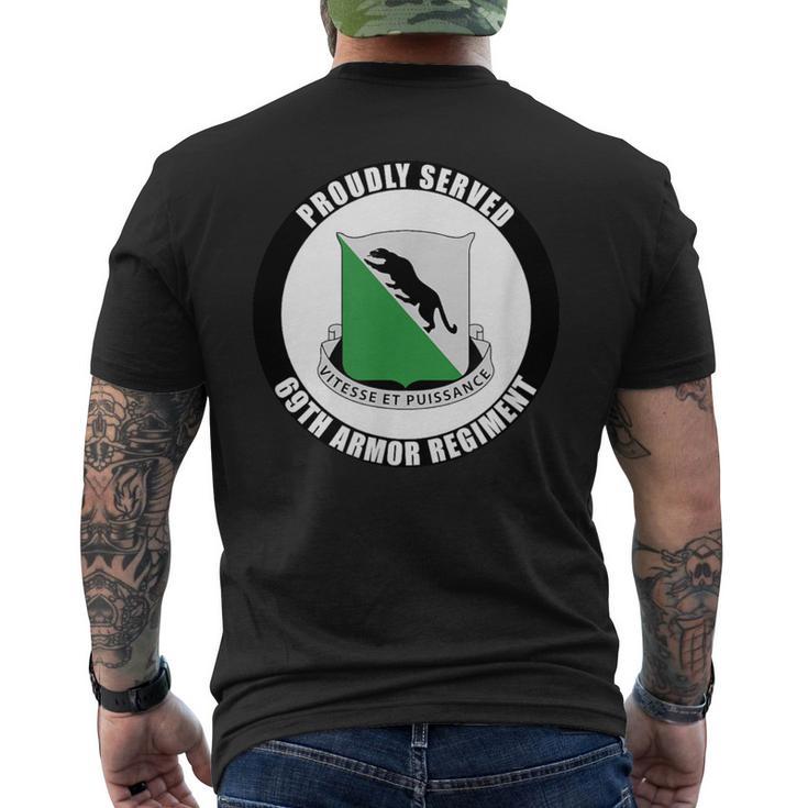 Proudly Served 69Th Armor Regiment Military Army Veteran Men's T-shirt Back Print