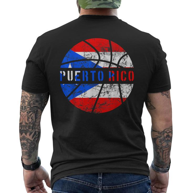 Puerto Rico Flag Basketball Puerto Rico Team Fans Lover Men's T-shirt Back Print