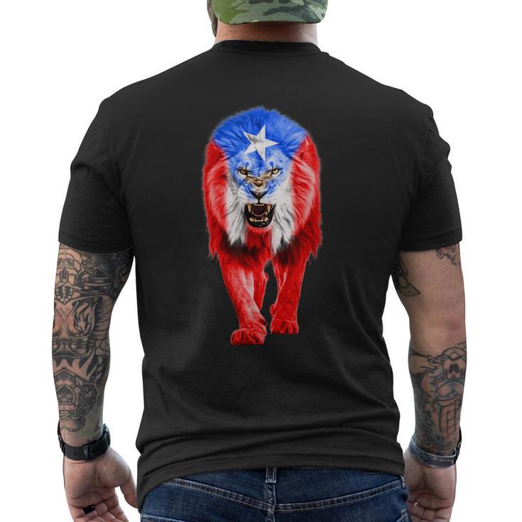 Puerto Rico Flag Lion Pride Puerto Rican Hispanic Men's T-shirt Back Print