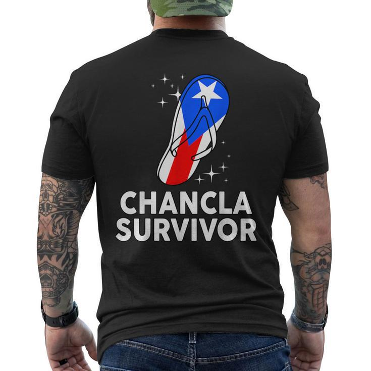 Puerto Rico Hispanic Heritage Month Chancla Survivor Rican Men's T-shirt Back Print