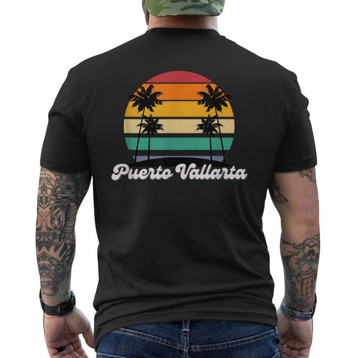 Puerto Vallarta Retro Vintage 70S 80S Beach Summer Sun Fun Men's T-shirt Back Print