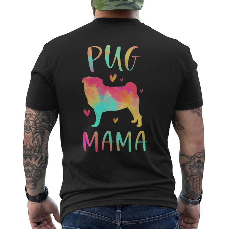 Pug Mama Colorful Pug Dog Mom Men's T-shirt Back Print