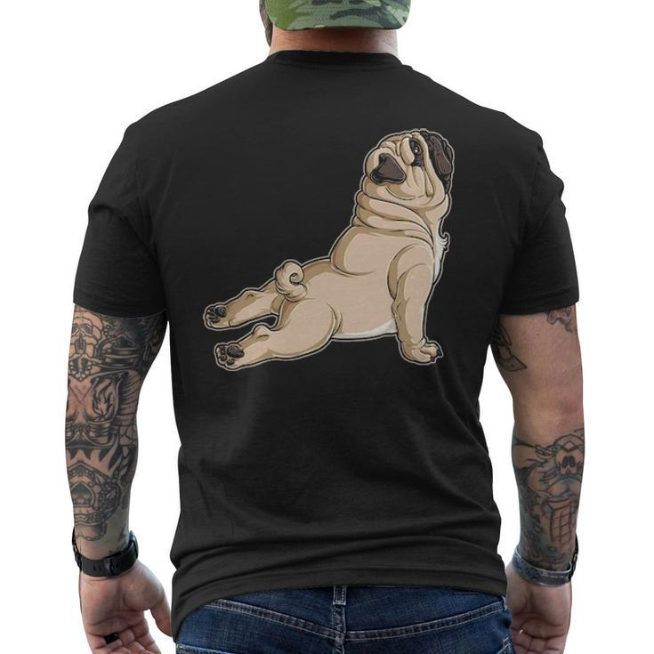 Pug Yoga Fitness Workout Gym Dog Lovers Puppy Athletic Pose Men's T-shirt Back Print