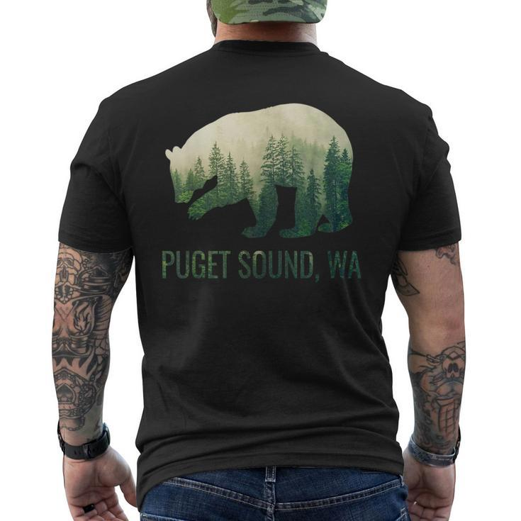 Puget Sound Bear State Of Washington Pacific Nw Wildlife Men's T-shirt Back Print