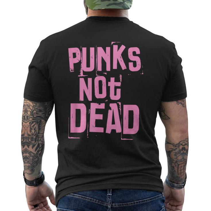 Punks Not Dead Punk Rock Fan Vintage Grunge Men's T-shirt Back Print