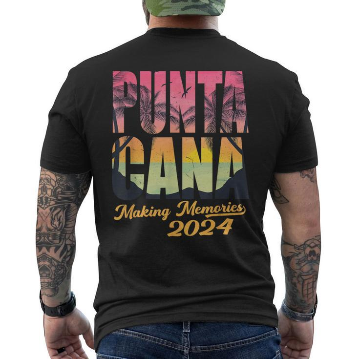 Punta Cana 2024 Making Memories Matching Family Vacation Tri Men's T-shirt Back Print