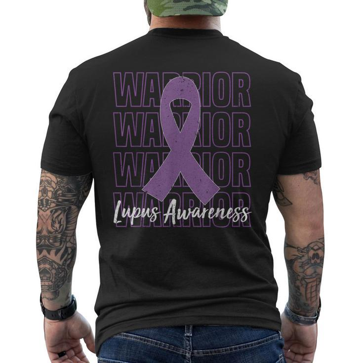 Purple Ribbon Lupus Warrior Lupus Fighter Lupus Awareness Men's T-shirt Back Print