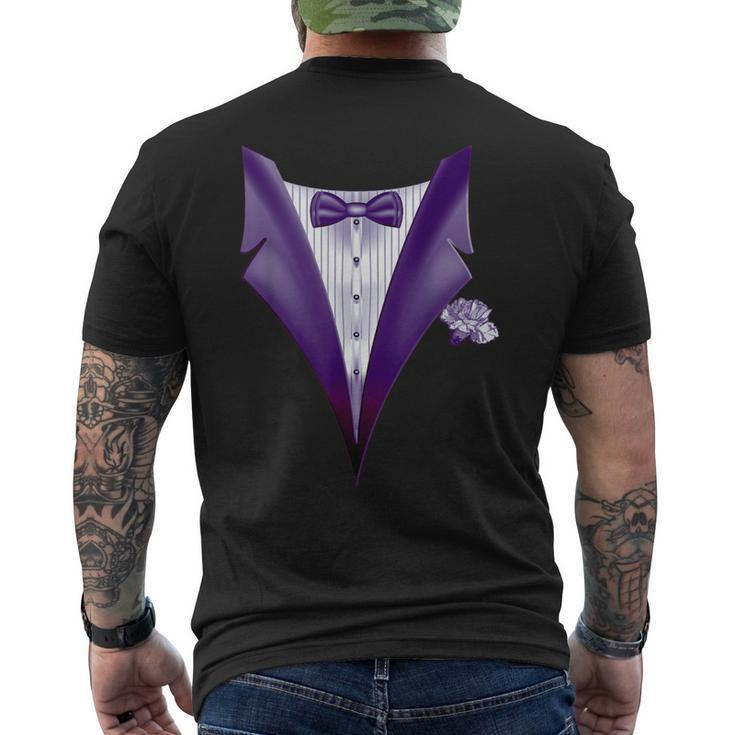 Purple Tuxedo Tux Men's T-shirt Back Print