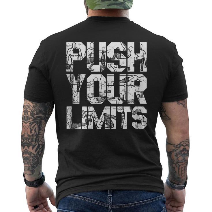 Push Your Limits Street Workout Bar Exercises Calisthenics Men's T-shirt Back Print