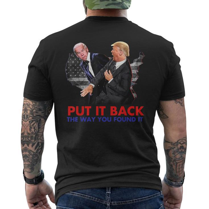 Put It Back The Way You Found It Biden & Trump Vintage Men's T-shirt Back Print