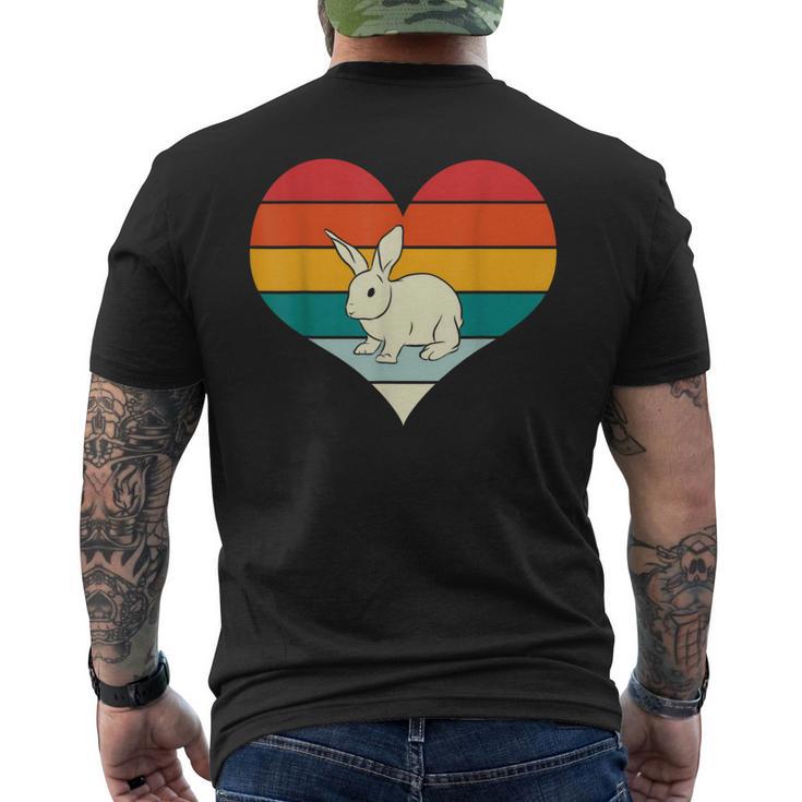 Rabbit Bunny Heart Valentines Day Retro Rabbit Men's T-shirt Back Print