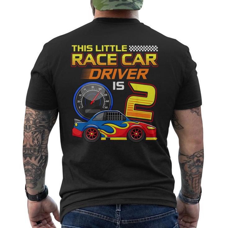 Race Car Driver 2Nd Birthday 2 Years Old Toddler Boy Racing Men's T-shirt Back Print