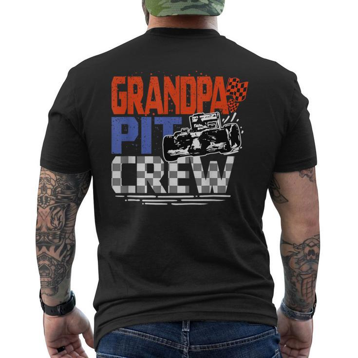 Race Car Themed Birthday Party Grandpa Pit Crew Costume Men's T-shirt Back Print